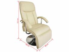 Vidaxl fauteuil de massage blanc crème similicuir 240065