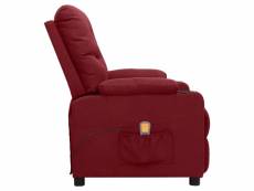 Vidaxl fauteuil de massage rouge bordeaux tissu