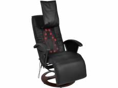 Vidaxl fauteuil de massage shiatsu demi pu noir 242508