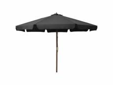 Vidaxl parasol avec mât en bois 330 cm anthracite