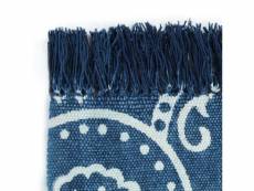 Vidaxl tapis kilim coton 160 x 230 cm avec motif bleu