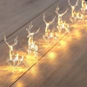 YIDOMDE Guirlandes de Noël, décoration de chambre, guirlandes lumineuses ， guirlandes lumineuses LED de rennes à piles chaudes décoration de Noël,