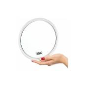 20X Grossissant Miroir avec ventouses (16.2cm Rond)