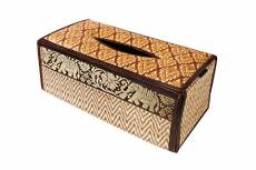 à mouchoirs, Boîte cache Boîte fait en roseau osier. Produit ECO, fabriqué en matériaux durables avec bordure de luxe en soie avec motif d'éléphant en