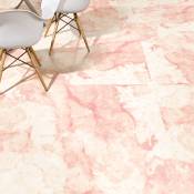 Adhésifs stickers sol marbre rose et dorures 30x30cm