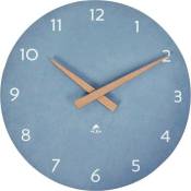Alba - Horloge murale 30 cm Milena bleu - Bleu/Bois