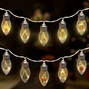 Aorsher - Guirlande lumineuse à bulles de Noël avec 10 ampoules led transparentes, fonctionne avec piles, guirlande lumineuse avec arbre de Noël,