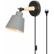 Applique Murale en Métal E27 Style Industriel Rétro pour Lampe Murale Éclairage Salon Cuisine Intérieure - Gris