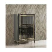 Azura Home Design - Armoire de rangement- buffet haut de luxe 115 x 167 cm miroir fumé