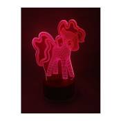 Babaflix - Lampe Led 3D Little Poney - Multicolore