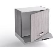 Caesaroo - Meuble haut de cuisine sur hotte 60x31xH48 cm bois Gris Islanda avec porte et épurateur gris