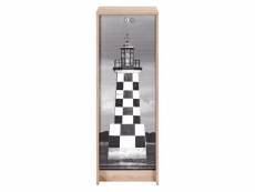 Classeur à rideau chêne hauteur 104 cm - coloris: phare breton 562 BOOST105CN562