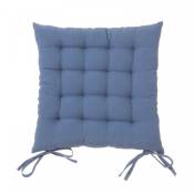 Coussin de chaise carré bleu - 40x40x7cm