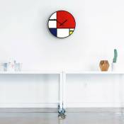 Designobject - Horloge murale ronde design art contemporain moderne Mondrian