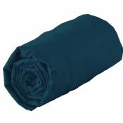 Drap Housse Uni en 100% Coton - Bleu Paon - 180 x 190