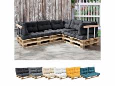 [en.casa] 1x coussin de dossier pour canapé d'euro palette [gris foncé] coussin de palettes in/outdoor rembourrage meuble
