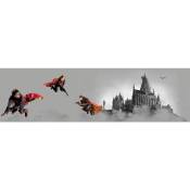 Frise de papier peint adhésive Harry Potter Poudlard - 9.7 x 500 cm de Sanders & Sanders - gris et rouge