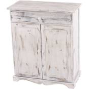HHG - Commode / table d'appoint / armoire, 66x33x78cm, shabby, vintage blanc - white