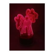Lampe Led 3D Little Poney - Multicolore