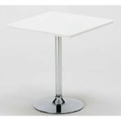 Les Tendances - Table de bar carrée acier chrome et