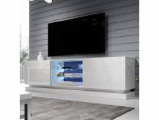 Meuble tv blanc design 200 cm à led clost - led: avec
