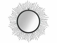 Miroir mural éclat de soleil 80 cm noir
