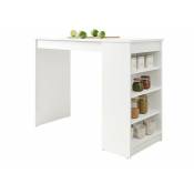 Mobilier1 - Table de bar Comfivo 259, Blanc, 102x50x115cm, Stratifié, Blanc - Blanc