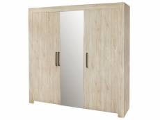 Natural - armoire 3 portes 210cm aspect bois clair
