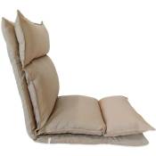 Rebecca Mobili Chaise de Sol Métal Beige Polyester Relaxante Inclinable 70x56x70