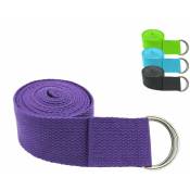 Sangle, ceinture de yoga 183 x 3,8 cm réglable - Violet - Vivezen - Violet