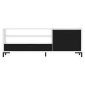 Selsey - Cascate - meuble tv - 139 cm - blanc mat / noir mat - style moderne