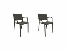 Set 2 fauteuil new fiona - resol - noir - fibre de