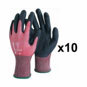 Singer Freres - 10 paires de gants anticoupure polyéthylène pehd enduction nitrile picots PHD5RED singer - Taille: 10