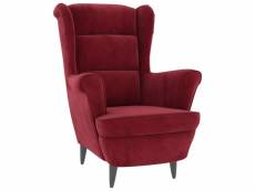 Stanley - fauteuil velours rouge bordeaux