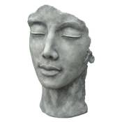Statue visage femme extérieur petit format - Gris