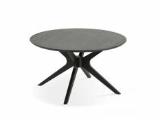 Table basse ronde en bois 80 cm noir