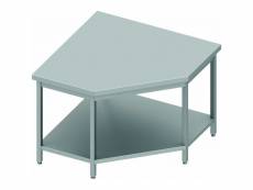 Table d'angle inox professionnelle - gamme 600 - stalgast - - inox600x600 1200x600xmm