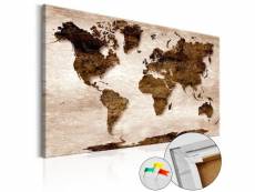 Tableau en liège - the brown earth [cork map] 60x40 cm