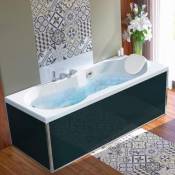 Tablier de baignoire en verre noir 190 compatible avec toutes les baignoires Kinedo rectangulaires sauf modèles star et samba