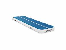 Tapis de gym sport air track - 400 x 100 x 20 cm - 200 kg - bleu/blanc helloshop26 14_0000407