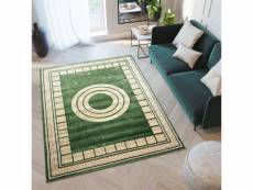 Tapiso tapis salon chambre poil court turmalin vert doré design cercles 160x220 cm MV35A GREEN 1,60*2,20 TURMALIN GPL