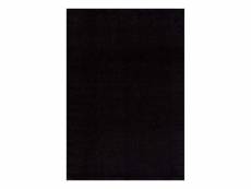 Tara - tapis uni noir à relief linéaire 160x230cm