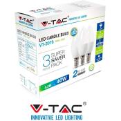 V-tac - 3 ampoules led E14 5.5 w 40 w candela flame-warm