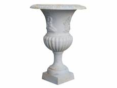 Vase en fonte finition blanc antique diam. 58 xh75 cm