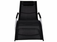 Vidaxl chaise longue avec oreiller aluminium et textilène