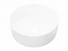 Vidaxl lavabo ronde céramique blanc 40 x 15 cm 142342