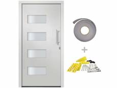 Vidaxl porte d'entrée aluminium et pvc blanc 100x210
