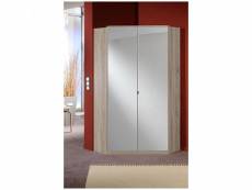 Armoire dressing d'angle cooper 2 portes miroirs 95*95 chêne 20100889500