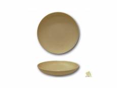 Assiette creuse porcelaine couleur marron - d 22 cm