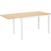 Beliani - Table Extensible de Salle à Manger 120 / 160 x 75 cm en Bois Clair et Blanc de Style Traditionnel pour Intérieur Scandinave ou Moderne Bois